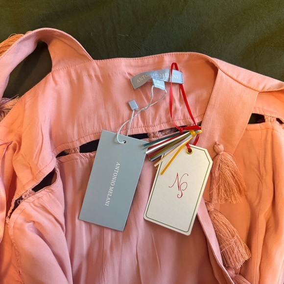 NWT Antonio Melani Nat Note Cici Tassel
Linen Fringe Maxi Dress Pink Sleeveless - Picture 7 of 8